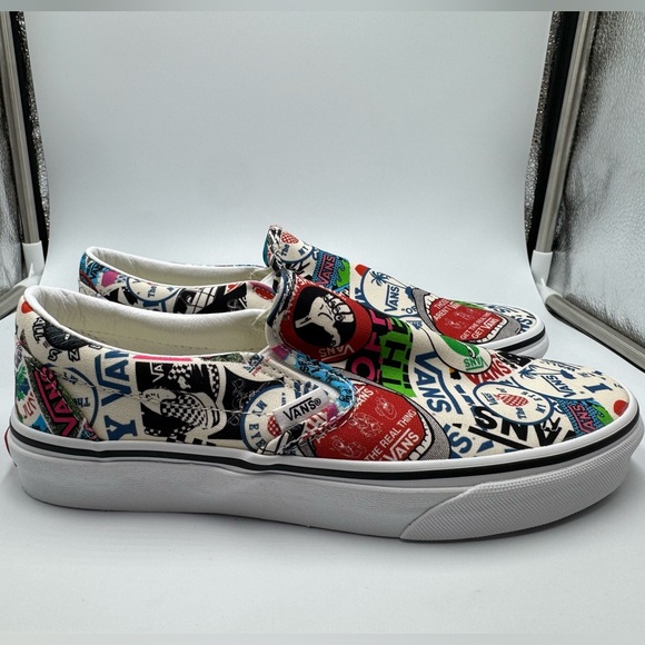 Vans NWT Classic Slip On Logo Mashup Print Sneakers 8W 6.5M - Picture 4 of 8